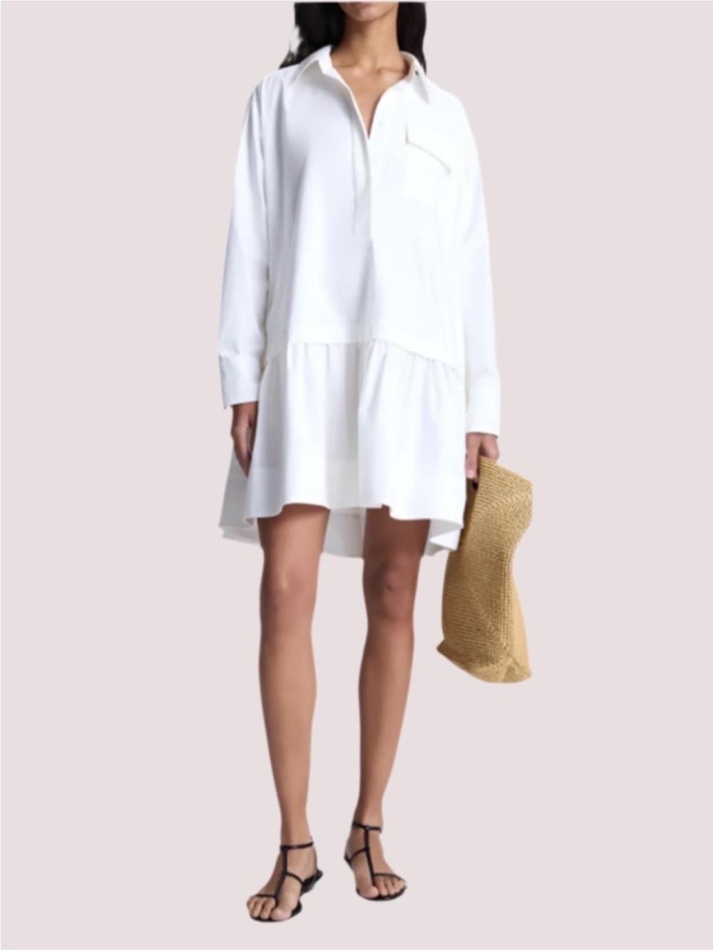 A.L.C.
Brooke Long Sleeve Ruffle Cotton Shirtdress